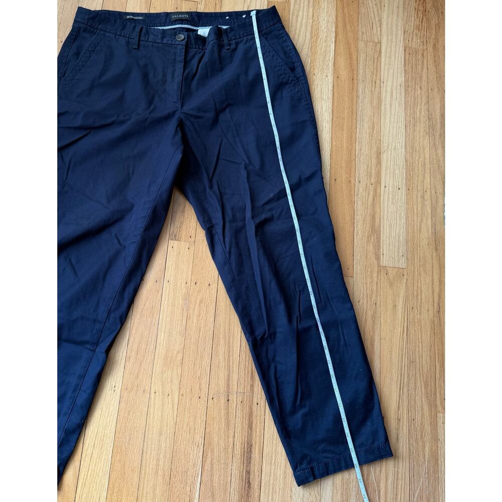 Talbots Navy Blue Relaxed Chino Trousers Pants Size 12P Casual Office Preppy - Picture 6 of 8